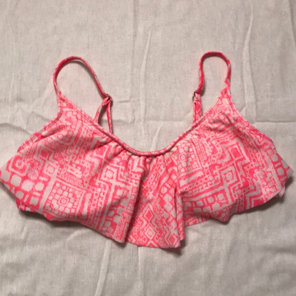 Pink and White bikini top